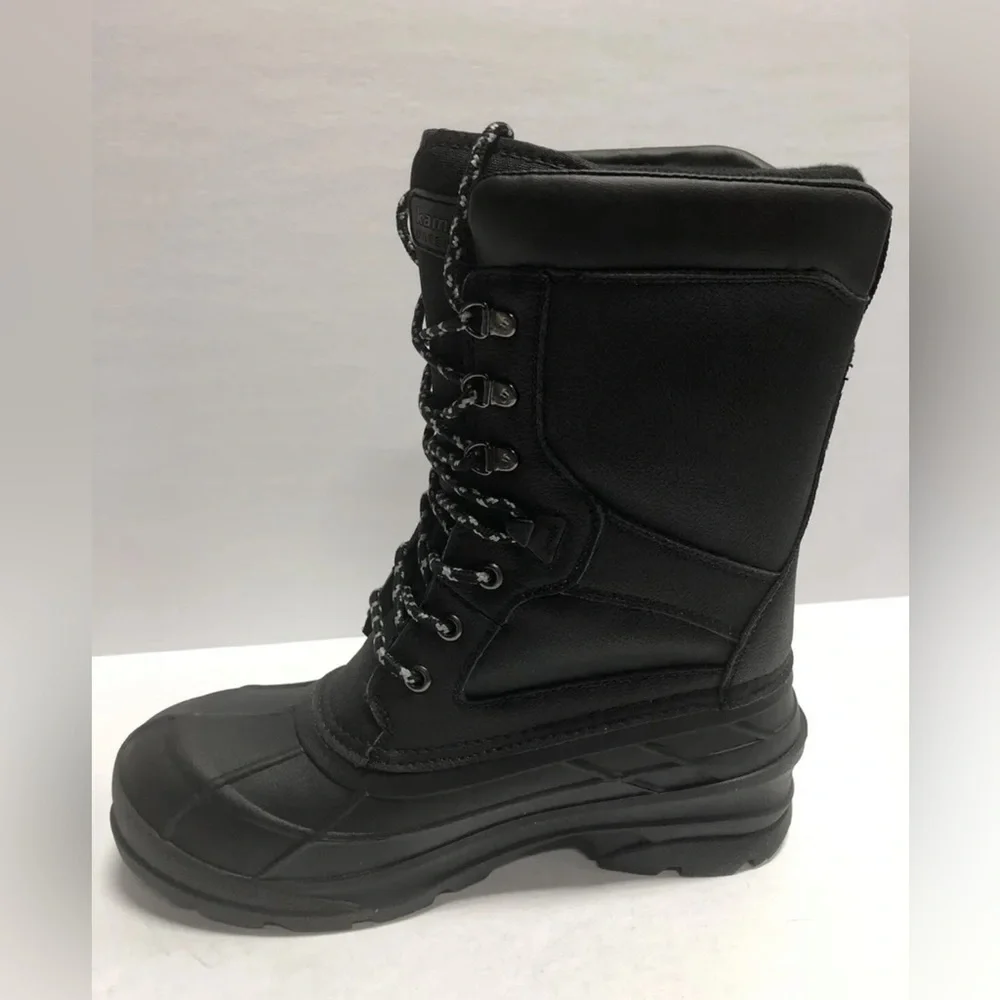 Kamik Men’s Nationpro, Black Waterproof Winter Boots, Size 9M